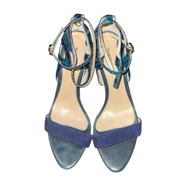 Alexandre Birman Python Ankle-Cutout Sandal Stiletto Heels Size: 9.5 Blue - Picture 15 of 16